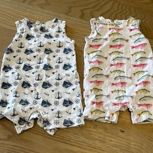Two Velvet Fawn Rompers - perfect for lake